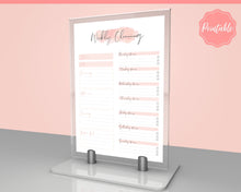 Load image into Gallery viewer, EDITABLE Cleaning Schedule, FLYLADY Daily Routine, Cleaning Checklist, Cleaning Planner, Weekly House Chore, Control Journal, Fly Lady Zones | Landscape &amp; Portrait - Pink
