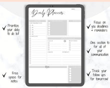 Load image into Gallery viewer, EDITABLE DAILY PLANNER | To Do List | Printable Productivity Day Planner for Work | Work Day Diary Insert | Template | Pdf, Excel | Organize

