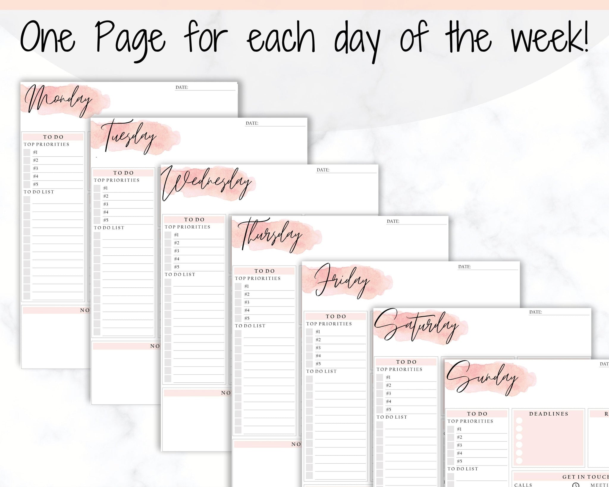 EDITABLE DAILY PLANNER | To Do List | Printable Productivity Planner