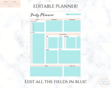 Load image into Gallery viewer, EDITABLE DAILY PLANNER | To Do List | Printable Productivity Day Planner for Work | Work Day Diary Insert | Template | Pdf, Excel | Organize
