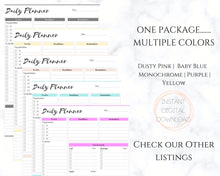 Load image into Gallery viewer, EDITABLE DAILY PLANNER | To Do List | Printable Productivity Day Planner for Work | Work Day Diary Insert | Template | Pdf, Excel | Organize

