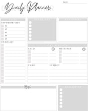 Load image into Gallery viewer, EDITABLE DAILY PLANNER | To Do List | Printable Productivity Day Planner for Work | Work Day Diary Insert | Template | Pdf, Excel | Organize
