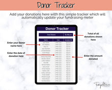 Load image into Gallery viewer, EDITABLE Fundraiser Order Form, Automated Charitable Donation &amp; Fundraising Tracker, Spreadsheet, Silent Auction Bidding Sheet Template
