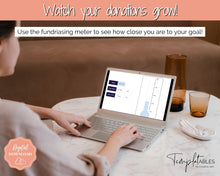 Load image into Gallery viewer, EDITABLE Fundraiser Order Form, Automated Charitable Donation &amp; Fundraising Tracker, Spreadsheet, Silent Auction Bidding Sheet Template
