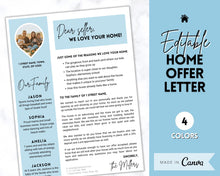 Load image into Gallery viewer, EDITABLE Home Offer Letter Template! Letter to Seller, Buyer Offer Letter, Real Estate Marketing, Realtor, New Home, Moving House, Rental
