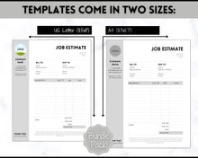 Load image into Gallery viewer, EDITABLE Job Estimate Template, Editable Small Business Template, Invoice Order, Job Estimate Form, Word, Canva, Google Docs, Quote, Proposal | Stripe
