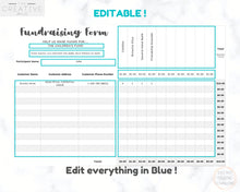 Load image into Gallery viewer, EDITABLE Kids Fundraising Form | Fundraiser | Charitable Donation Tracker | Order Schedule | Silent Auction Bidding Sheet | Raise Money

