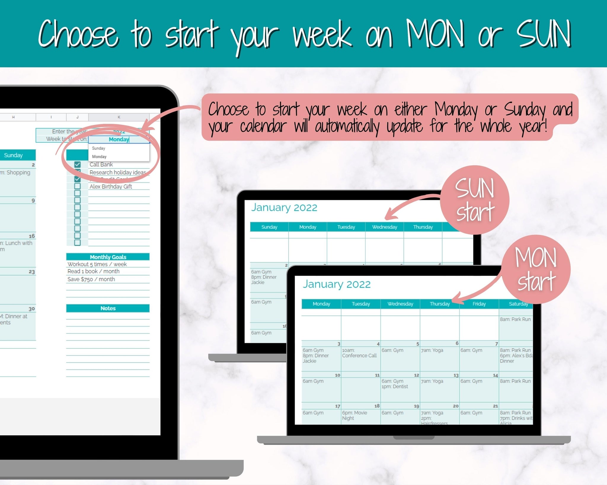 Excel Month Calendar Template