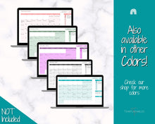 Load image into Gallery viewer, EDITABLE Monthly Calendar, Monthly Planner Template, Automated Spreadsheet, Google Sheets, Excel, Annual, To Do List, Undated Schedule - Teal
