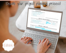 Load image into Gallery viewer, EDITABLE Project Planner! Printable Template BUNDLE, Work, Business, Student, Academic, Goal Planner, Gantt Timeline, Productivity Tracker
