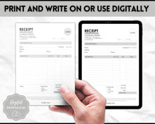 Load image into Gallery viewer, EDITABLE Receipt Template, Receipt Form, Small Business, Invoice Order, Job Estimate Form, Word, Canva, Google Docs, Quote, Proposal
