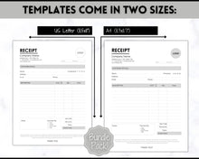 Load image into Gallery viewer, EDITABLE Receipt Template, Receipt Form, Small Business, Invoice Order, Job Estimate Form, Word, Canva, Google Docs, Quote, Proposal
