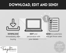 Load image into Gallery viewer, EDITABLE Receipt Template, Receipt Form, Small Business, Invoice Order, Job Estimate Form, Word, Canva, Google Docs, Quote, Proposal
