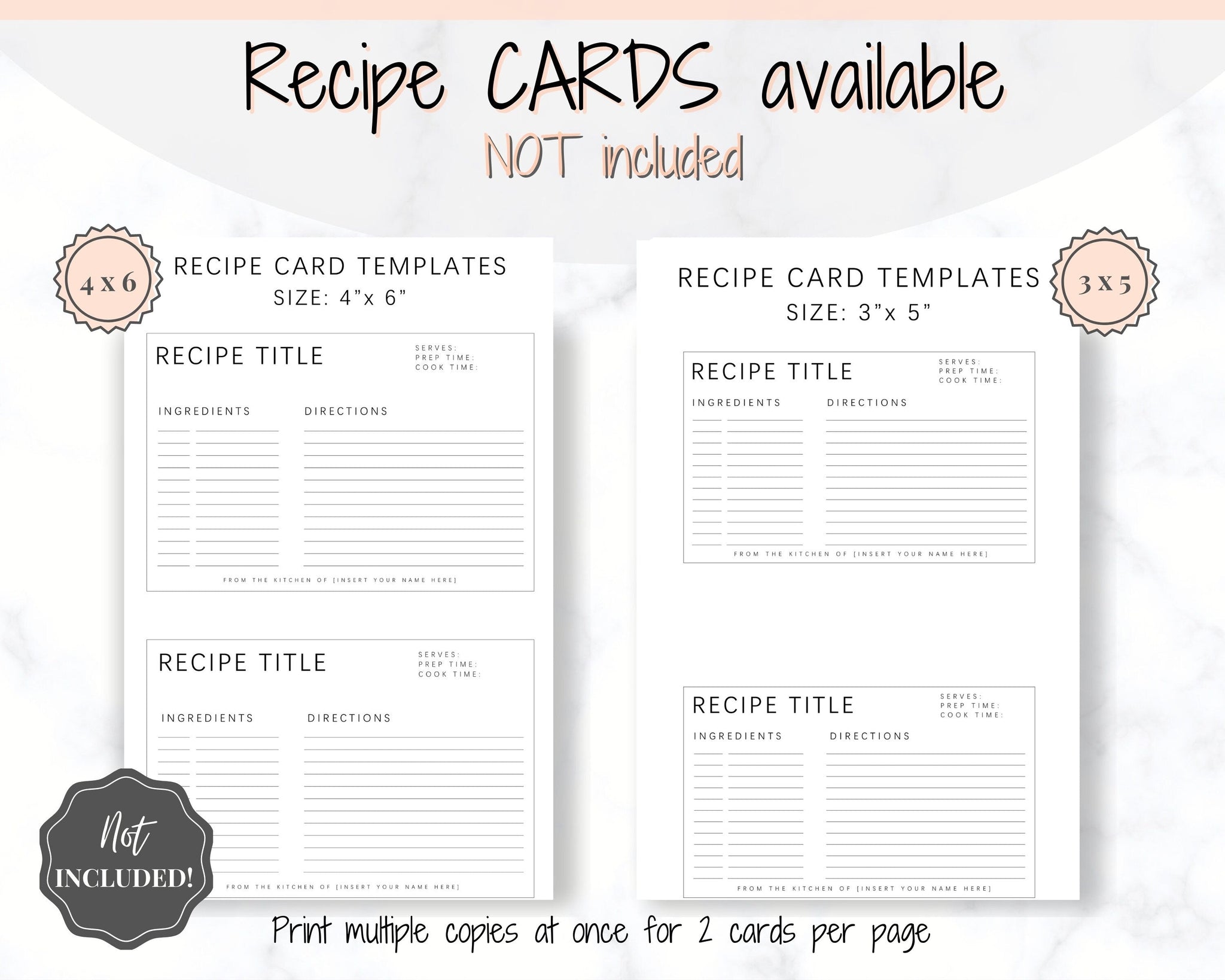 recipe binder for 4x6 cards Amazon.com: AR Kitchen Recipe Binder – Premium Recipe Organizer for 4 x  6-inch Cards – Includes 50 Cards & 25 Plastic Sleeves main image 1