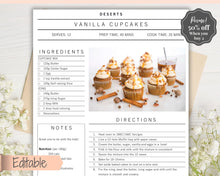 Load image into Gallery viewer, EDITABLE Recipe Book template, Recipe Sheet Template, Recipe Cards, Minimal Recipe Binder, 8.5x11 Printable Farmhouse, Food Planner Journal - Yu Font
