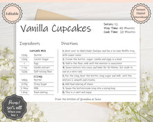 Load image into Gallery viewer, EDITABLE Recipe Card template, Recipe Template, Recipe Cards Printable, Simple, Retro, 4x6, Insert, Minimal, Sheet, Recipe Box, Sheet, Book | Style 6
