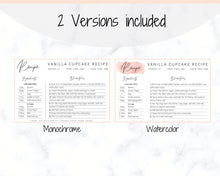 Load image into Gallery viewer, EDITABLE Recipe Card template, Recipe Template, Recipe Cards Printable, Simple, Retro, 4x6, Insert, Minimal, Sheet, Recipe Box, Sheet, Book | Style 7
