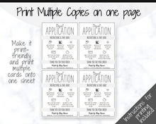 Load image into Gallery viewer, EDITABLE Vinyl Decal Care Card Instructions, Printable Decal Application Order Card, DIY Sticker Seller Packaging Label, Care Cards | Teal &amp; Red
