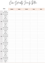 Load image into Gallery viewer, EDITABLE Weekly FAMILY PLANNER Command Center | Family Planner | Printable Family Calendar | Family Household Weekly Schedule | Homeschool - Style 2
