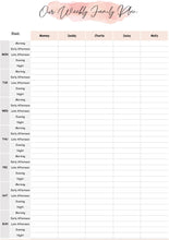 Load image into Gallery viewer, EDITABLE Weekly FAMILY PLANNER Command Center | Family Planner | Printable Family Calendar | Family Household Weekly Schedule | Homeschool - Style 2
