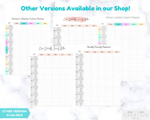 Load image into Gallery viewer, EDITABLE Weekly FAMILY PLANNER Command Center | Family Planner | Printable Family Calendar | Family Household Weekly Schedule | Homeschool - Style 3

