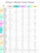 Load image into Gallery viewer, EDITABLE Weekly FAMILY PLANNER Command Center | Family Planner | Printable Family Calendar | Family Household Weekly Schedule | Homeschool - Style 3
