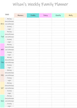 Load image into Gallery viewer, EDITABLE Weekly FAMILY PLANNER Command Center | Family Planner | Printable Family Calendar | Family Household Weekly Schedule | Homeschool - Style 3
