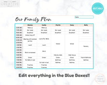 Load image into Gallery viewer, EDITABLE Weekly FAMILY PLANNER | Family Planner | Printable Family Calendar | Family Weekly Schedule | Command Center | Plan | Homeschool - Style 4
