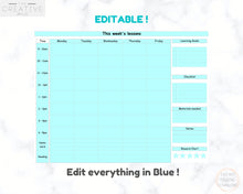 Load image into Gallery viewer, EDITABLE Weekly Homeschool LESSON PLANNER | Home schooling Lesson Plan | Printable Teaching Planner | Academic Classroom Curriculum Schedule
