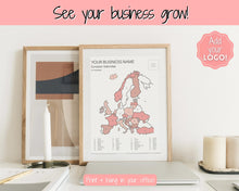 Load image into Gallery viewer, EUROPE Sales Map, EDITABLE Etsy Sales Map, Small Business European Sales Map, Procreate, Postcode, Color In, Printable Order Tracker
