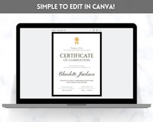 Load image into Gallery viewer, Editable Certificate Template, Certificate of Completion, Achievement, Award, Recognition, Hair, Massage, Lashes Course, Training, BUNDLE | Portrait
