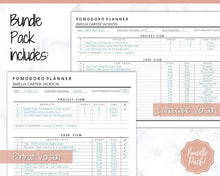 Load image into Gallery viewer, Editable POMODORO Planner, Productivity Planner Pages, Student Project Planner, Printable To Do List, Daily Pomodoro Time &amp; Task Tracker
