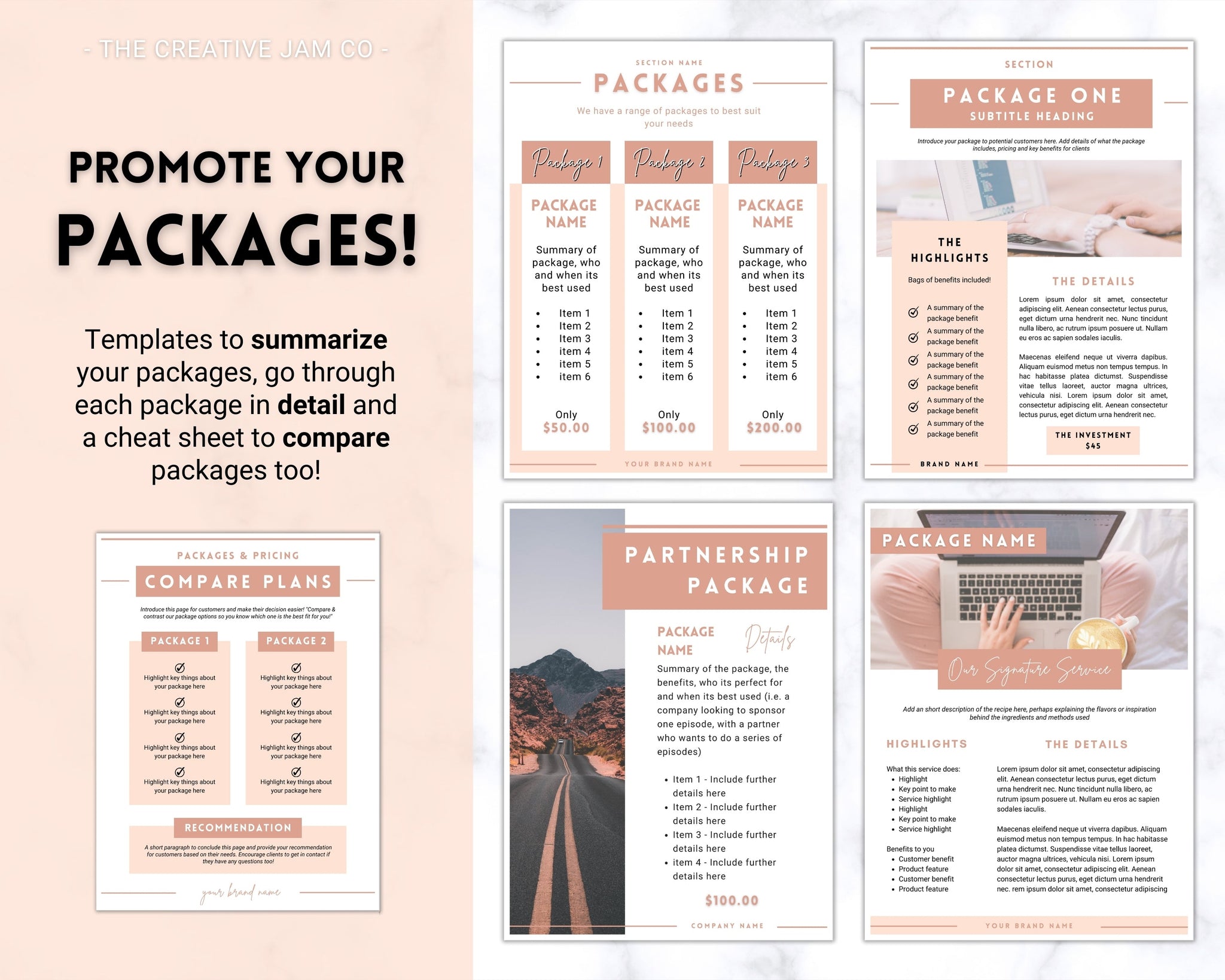 Editable Pricing & Services Guide - Wholesale Linesheet, Catalog