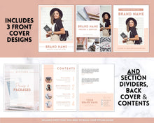 Load image into Gallery viewer, Editable Pricing &amp; Services Guide, Canva eBook, Linesheet, Catalog, Coaches, Sales Package Proposals, Client Welcome, Price List Templates | Brown
