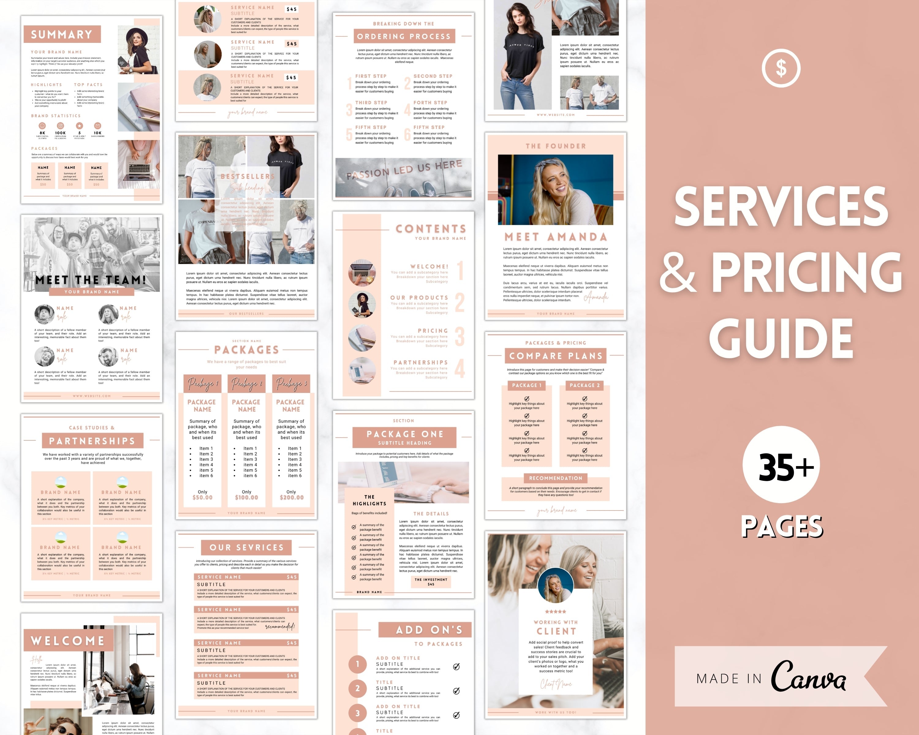 Editable Pricing & Services Guide - Wholesale Linesheet, Catalog