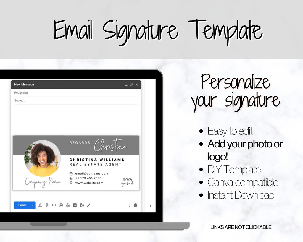 Editable Email Signature Template for Real Estate Professional