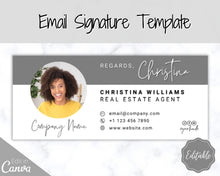 Load image into Gallery viewer, Email Signature Template with logo &amp; photo! Editable Canva Signature Design. Minimalist, Realtor Marketing, Real Estate, Professional, Gmail | Style 13
