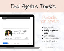 Load image into Gallery viewer, Email Signature Template with logo &amp; photo! Editable Canva Signature Design. Minimalist, Realtor Marketing, Real Estate, Professional, Gmail | Style 14
