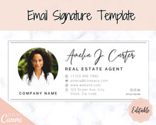Load image into Gallery viewer, Email Signature Template with logo &amp; photo! Editable Canva Signature Design. Minimalist, Realtor Marketing, Real Estate, Professional, Gmail | Style 14
