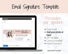 Load image into Gallery viewer, Email Signature Template with logo &amp; photo! Editable Canva Signature Design. Minimalist, Realtor Marketing, Real Estate, Professional, Gmail | Style 15

