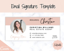 Load image into Gallery viewer, Email Signature Template with logo &amp; photo! Editable Canva Signature Design. Minimalist, Realtor Marketing, Real Estate, Professional, Gmail | Style 15
