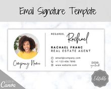 Load image into Gallery viewer, Email Signature Template with logo &amp; photo! Editable Canva Signature Design. Minimalist, Realtor Marketing, Real Estate, Professional, Gmail | Style 16
