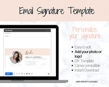 Load image into Gallery viewer, Email Signature Template with logo &amp; photo! Editable Canva Signature Design. Minimalist, Realtor Marketing, Real Estate, Professional, Gmail | Style 17
