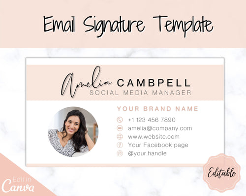 Email Signature Template with logo & photo! Editable Canva Signature Design. Minimalist, Realtor Marketing, Real Estate, Professional, Gmail | Style 1