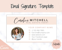 Load image into Gallery viewer, Email Signature Template with logo &amp; photo! Editable Canva Signature Design. Minimalist, Realtor Marketing, Real Estate, Professional, Gmail | Style 2
