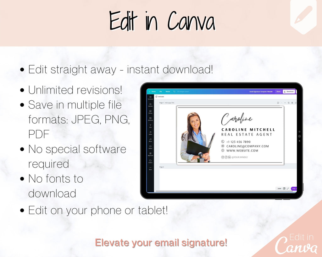 Editable Email Signature Template for Real Estate Professional