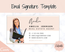 Load image into Gallery viewer, Email Signature Template with logo &amp; photo! Editable Canva Signature Design. Minimalist, Realtor Marketing, Real Estate, Professional, Gmail | Style 5
