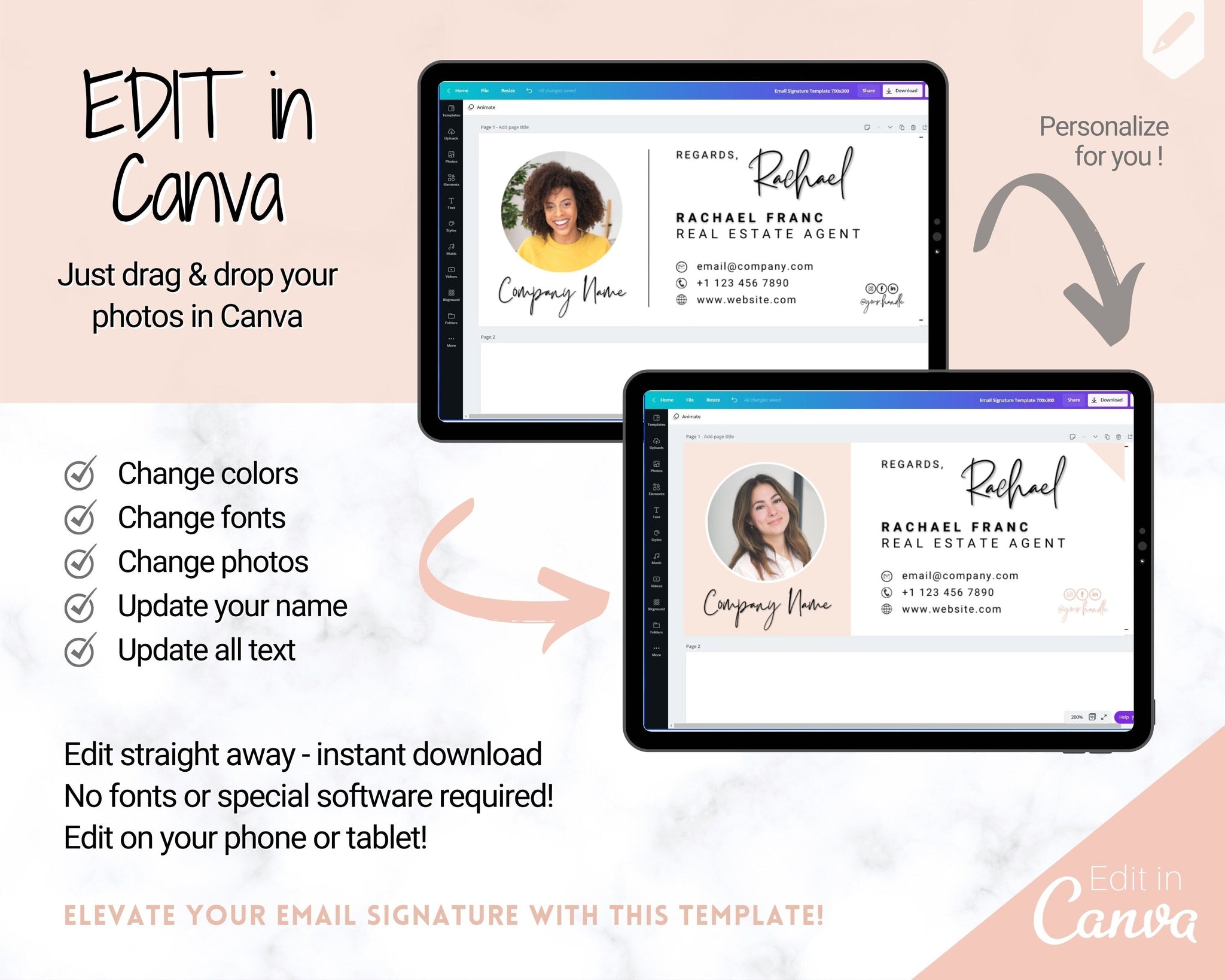 Editable Email Signature Template for Real Estate Professional