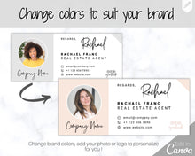 Load image into Gallery viewer, Email Signature Template with logo &amp; photo! Editable Canva Signature Design. Minimalist, Realtor Marketing, Real Estate, Professional, Gmail | Style 9
