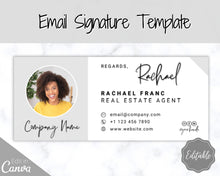 Load image into Gallery viewer, Email Signature Template with logo &amp; photo! Editable Canva Signature Design. Minimalist, Realtor Marketing, Real Estate, Professional, Gmail | Style 9
